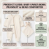 Product guide infographic for a baby unisex borg pramsuit and bear comforter set by Rock A Bye Baby, highlighting features including ultra-soft fleece, full-length zip, integrated booties, and 100% polyester material details.