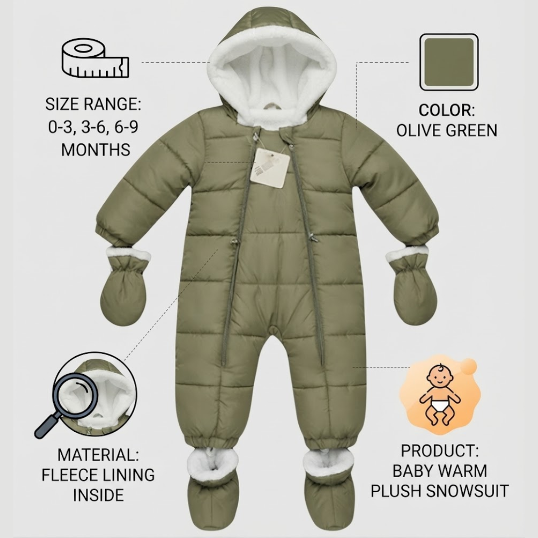 Infographic image of Baby Warm Plush Snowsuit