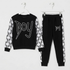 Boys Black Graffiti Tracksuit on hangers