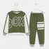 Boys Green Stripe Tracksuit 2pc Set 