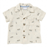 Children's short-sleeve shirt with car pattern on a white background