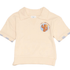 Beige baby sweater with cactus graphic and text on a white background
