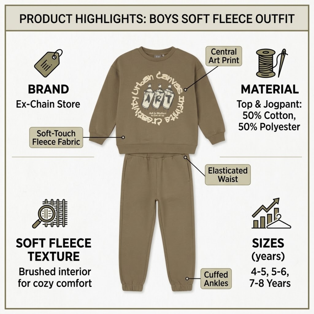 A pink 2-piece dress set illustrated on a girl, with labeled components including a faux leather moto jacket and a sequined dress top and skirt. The graphic includes material callouts, a mesh sequin detail, and size information on a light pink background.