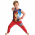 Child wearing 'The Lion King' themed pajama set on a white background