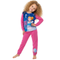 Child wearing a Disney princess-themed pajama set on a white background
