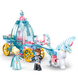 Ice & Snow Horse Carriage Building Set with White Background