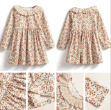 Christmas Floral Fleece Dress for Girls 2-7Y - Little Fashion