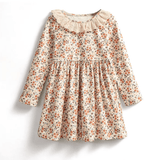 Christmas Floral Fleece Dress for Girls 2-7Y - Little Fashion