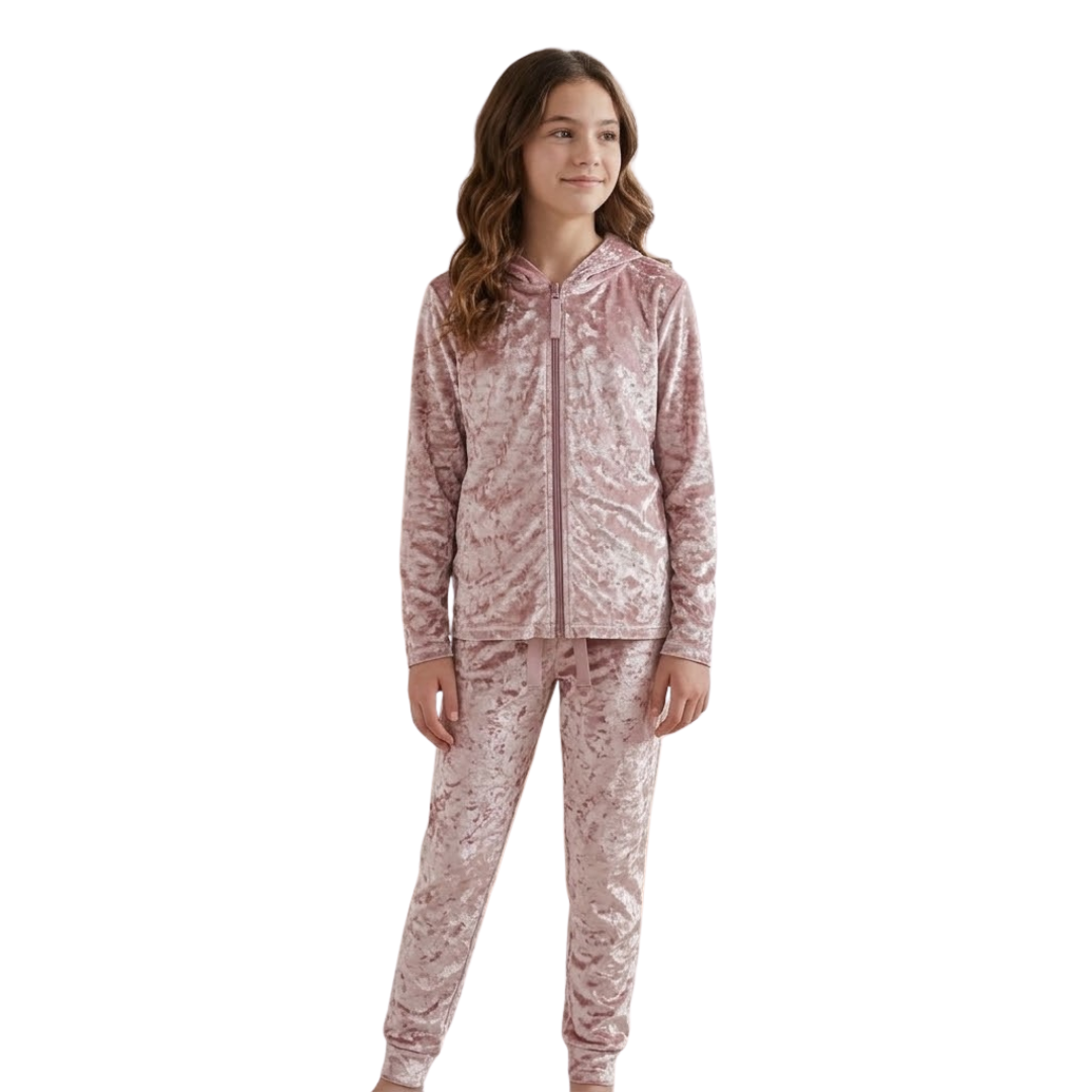 Toddler Girls Ruffle Lounge Set – Sweatshirt & Trousers