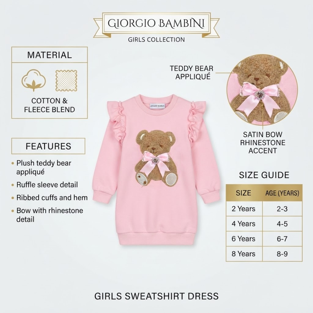 A pink two-piece baby girl's outfit set consisting of a long-sleeve top and matching leggings, displayed on a white hanger against a white background. The top features ruffle details, a central Eiffel Tower graphic with a bow, butterflies, and 3D fabric roses, and matching pink leggings with small bow accents at the ankles.