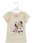 Beige t-shirt with Minnie Mouse design on a white background