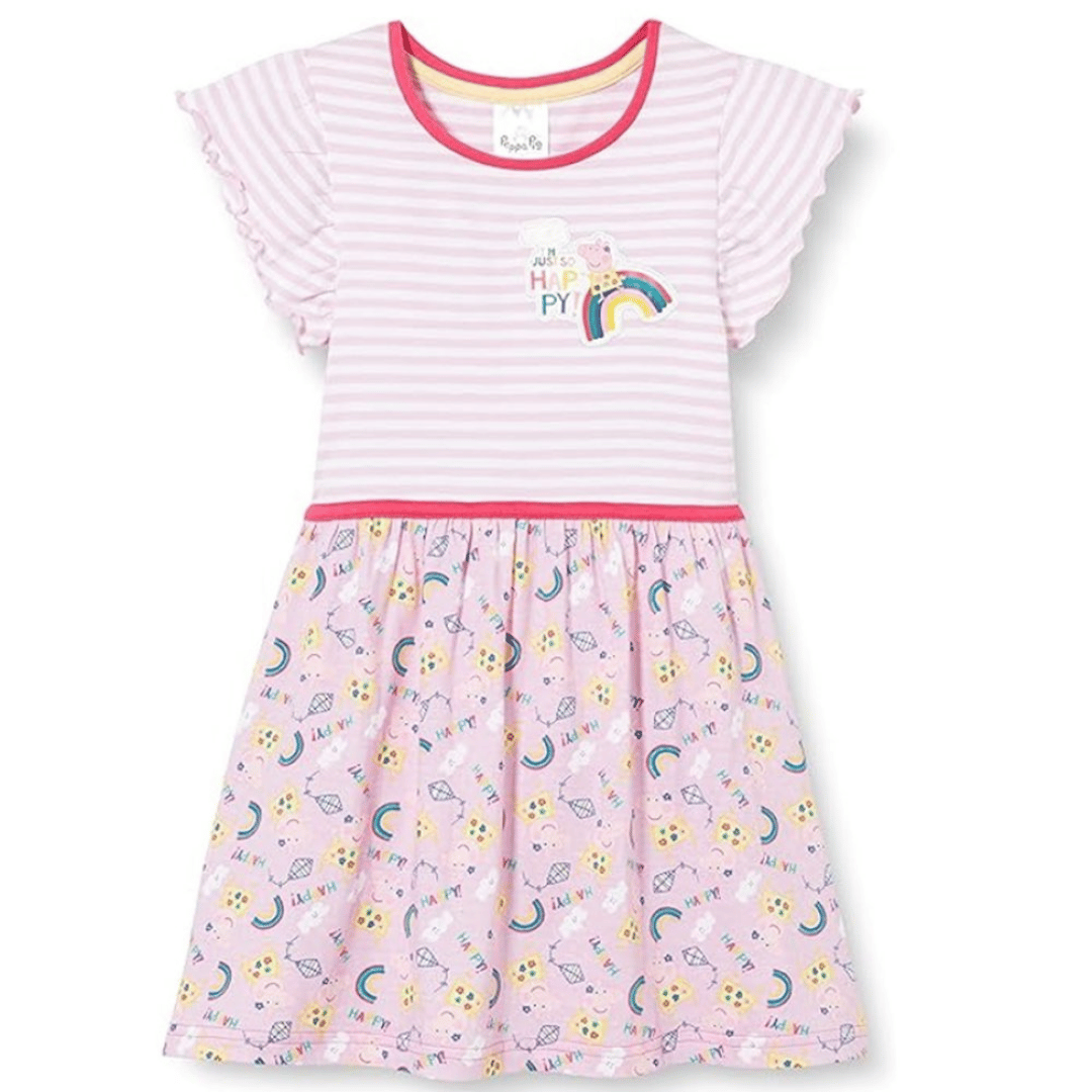 Girls Peppa Pig Character Dress with white background