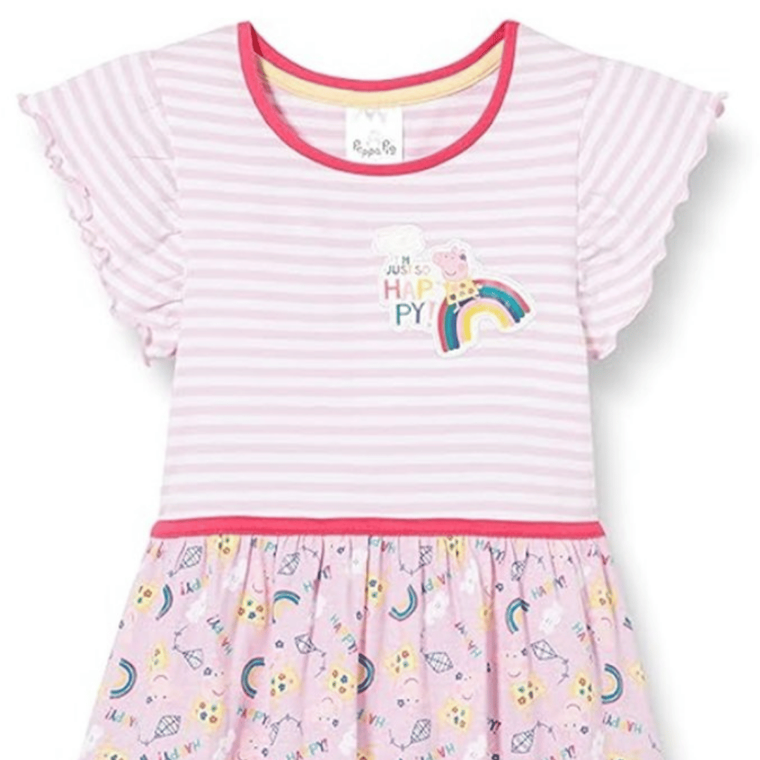 Pink Peppa Pig Character Dress with white backround