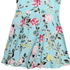 Floral dress with pink flowers on a light blue background