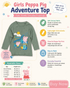 Green long-sleeve shirt with Peppa Pig design on a promotional graphic