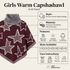 Product detail guide highlighting a wool-acrylic blend material, turtleneck design, maximum warmth features, sizing options, and washing care guidelines.