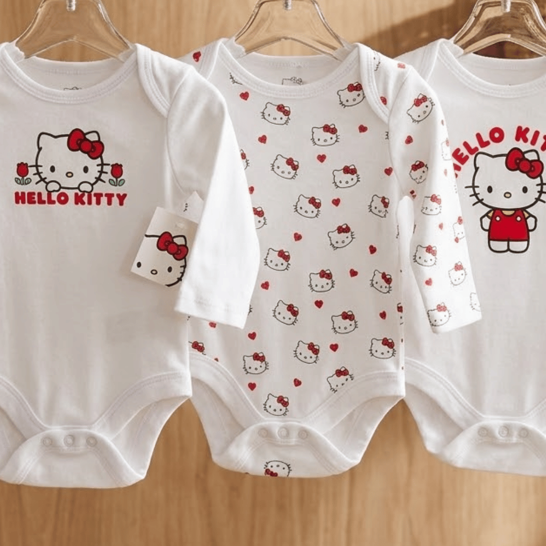 Hello Kitty Girls 3-Pack Vest with Wooden background