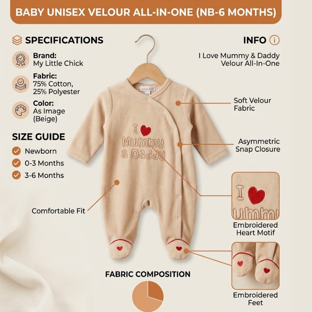 I Love Mummy & Daddy Velour All-in-One 