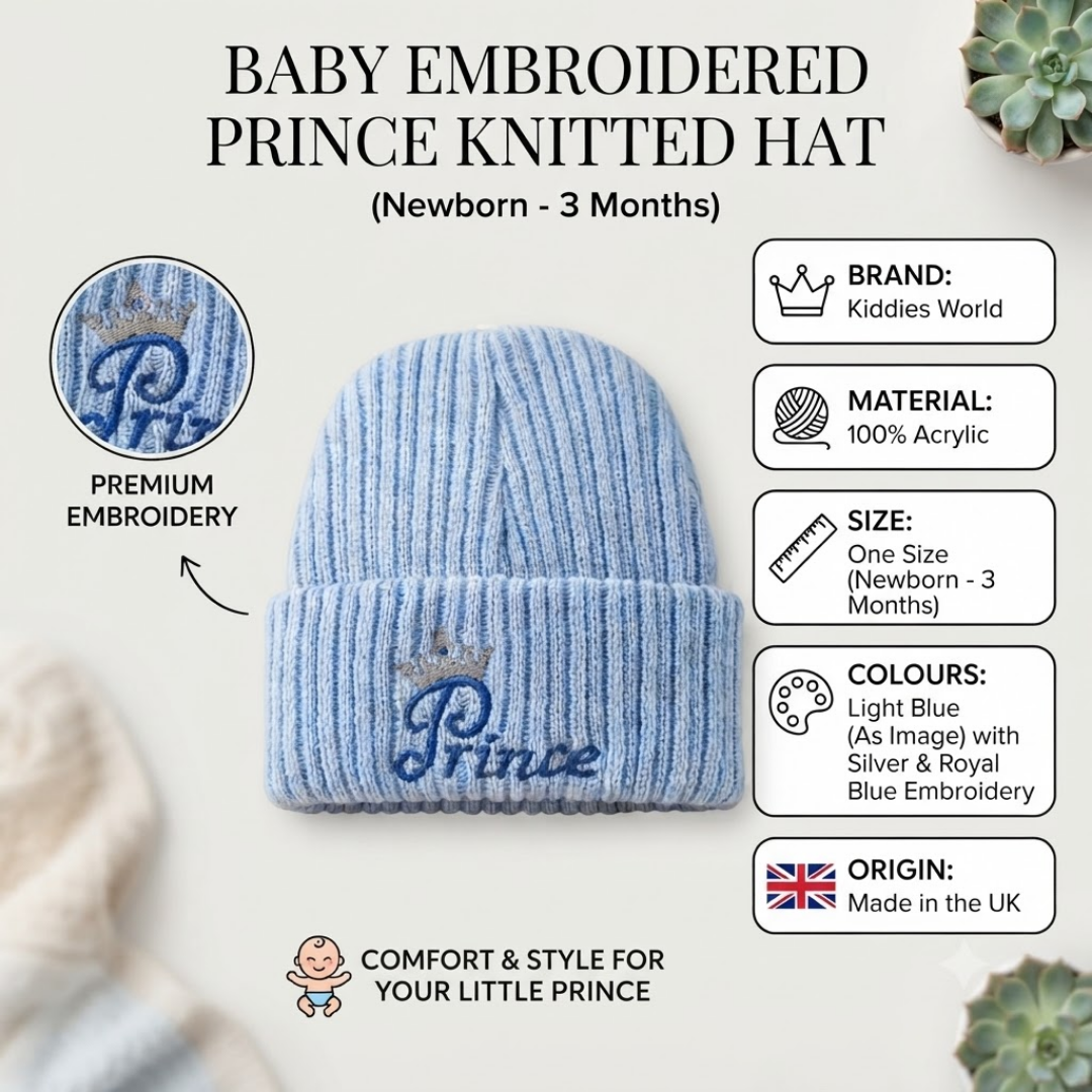 Kiddies World Prince Knitted Hat NB-3M