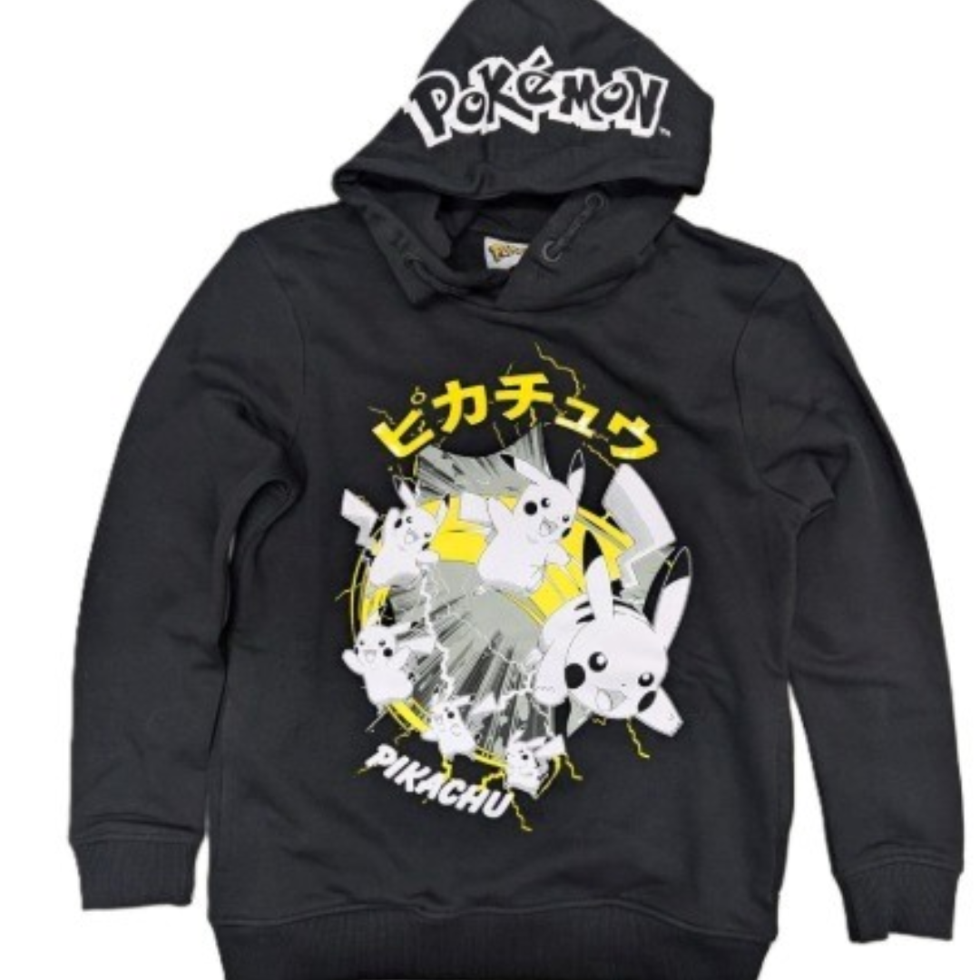 Kids Pokémon Pikachu Black Hoodie (7-14 Years)