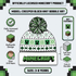 Promotional infographic image for the Minecraft Creeper Block Knit Bobble Hat, highlighting key features, soft knit acrylic material, and size 3-8 years against a pixel-themed layout.