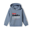A light blue hooded sweatshirt with a graphic print on the front reading 'New Evolution skate of mind' in red, black, and white, shown on a plain white background.