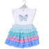 Children's dress with butterfly design on a white background