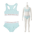A two-piece baby lingerie set in light mint green, shown on a white mannequin and as a flat lay. The set includes a racerback-style bra top and matching high-waisted briefs, both featuring a white elastic waistband with 'RED MELON' printed in gold.