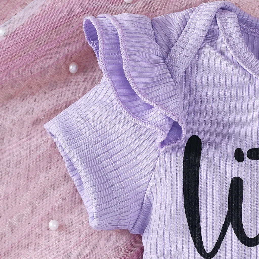 3pc Purple Butterfly Baby Set | Summer Bodysuit & Pants