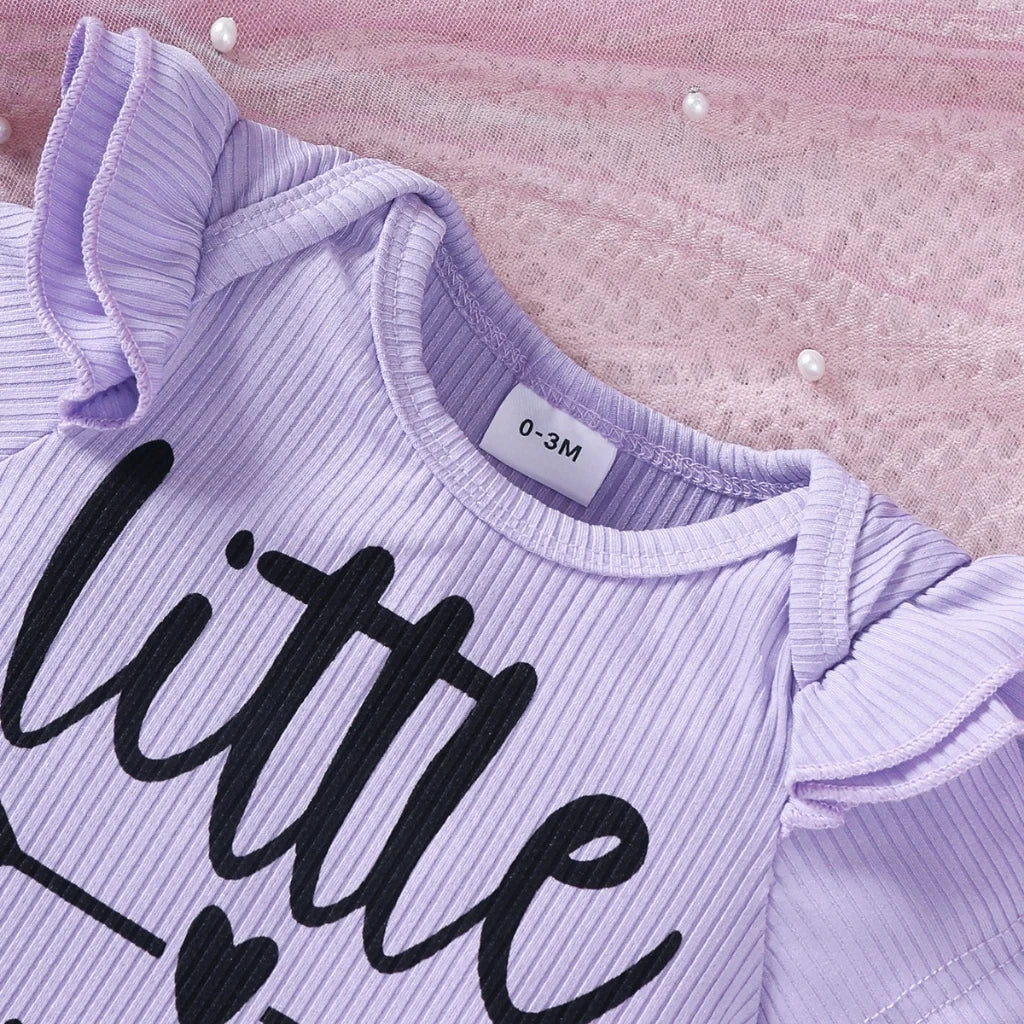 3pc Purple Butterfly Baby Set | Summer Bodysuit & Pants