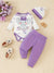 3pc Elephant Baby Girl Set | Purple Bodysuit & Pants