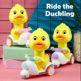 Cute Duck Press Car: Manual Pressing Head & Rotation - Little Fashion