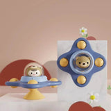 Montessori Baby Spin Top Bath Toys: Sucker Spinner Teether for Toddlers 2-4 Years - Little Fashion