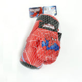 Spider-Man themed boxing glove with packaging on a white background