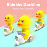 Cute Duck Press Car: Manual Pressing Head & Rotation - Little Fashion