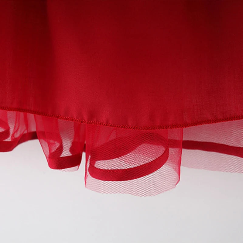 Girls Summer Princess Dress | Flying Sleeve Cloud Yarn