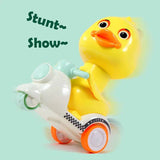 Cute Duck Press Car: Manual Pressing Head & Rotation - Little Fashion