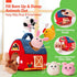 Children's toy barn with animals and text about engaging baby activities