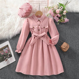 Girls' UK Long Sleeve Autumn Dress with Pockets - Little Fashion