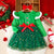 New Girls Velvet Tulle Christmas Dress | Long Sleeve + Bow
