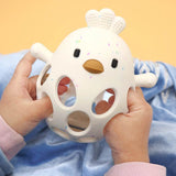 Baby Teether Mittens: Cartoon Chick Silicone Teething Toy for Gums & Molar Relief