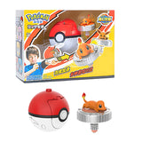 Pokémon toy set with red ball and orange creature figure on a white background