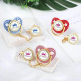 Luxury Crown Pacifier Set & Clip: Baby Shower Gift | Newborn Baby Gift (BPA Free) - Little Fashion