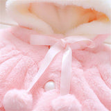 Baby Girl Winter Jacket – Warm Hooded Rabbit Ear Sweater - Little Fashion