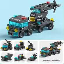 6-in-1 Police Building Blocks Set - Car, Truck, Plane - Little Fashion