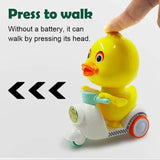 Cute Duck Press Car: Manual Pressing Head & Rotation - Little Fashion