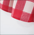Close-up of a red and white checkered fabric edge on a white background