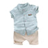Boys Letter Print Shirt & Shorts 2pc Summer Fashion Set