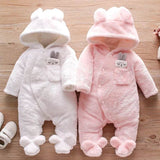 Baby Plush Warm Romper – Dog & Rabbit Design 0-1Y