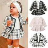 Baby Girls' 2pc Plaid Dress Set (0-4Y) - Little Fashion